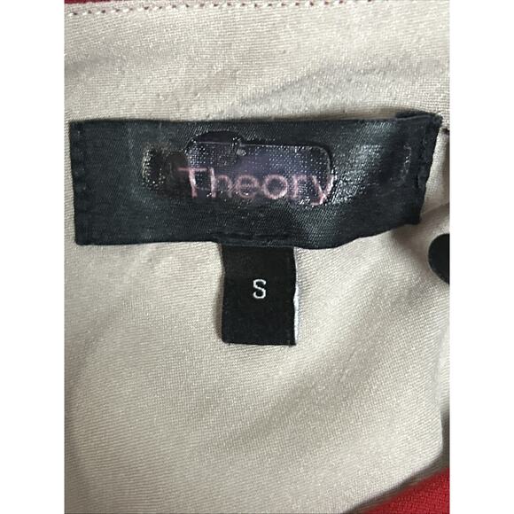 Theory Dress Women's Size S Red Shift Sheath Midi Preppy Zip Classic - Picture 4 of 5